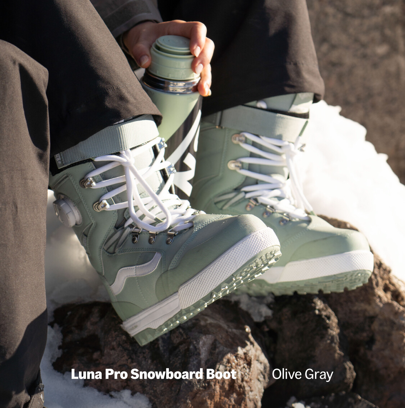 Vans Luna Pro Snowboard Boot color Olive Gray